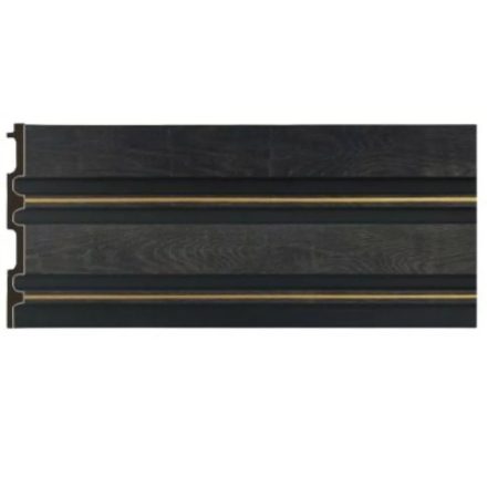 Lamella, aranyszínű díszítéssel, PS, 300x12 cm - Sötétszürke
