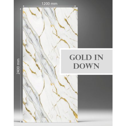 Falpanel, márvány mintával, PVC, 120x60 cm, 8 db-os csomag - Gold in Dawn