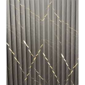   Lamella, márvány hatású, WPC, 280x15 cm - Szürke és Arany 