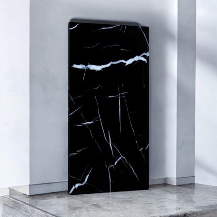 Falpanel, márvány mintával, PVC, 240x120 cm - Black - White Roots