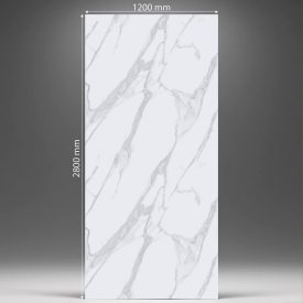   Falpanel, márvány mintával, PVC, 280x120 cm - Silver Mist 