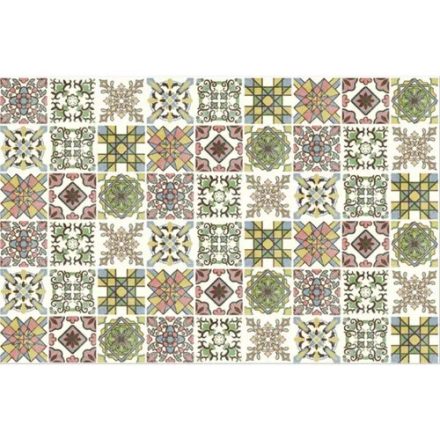 Öntapadós fólia, vintage mintával, 0.6 x 10 m - Zöld